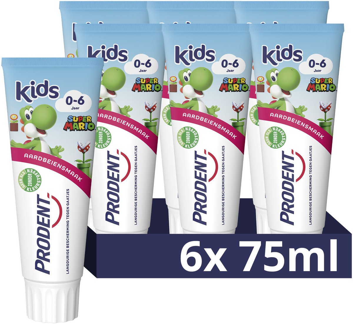 Goedkoopste Prodent Kids 0-6 jaar Tandpasta - Super Mario - 12 x 75 ml - Voordeelverpakking