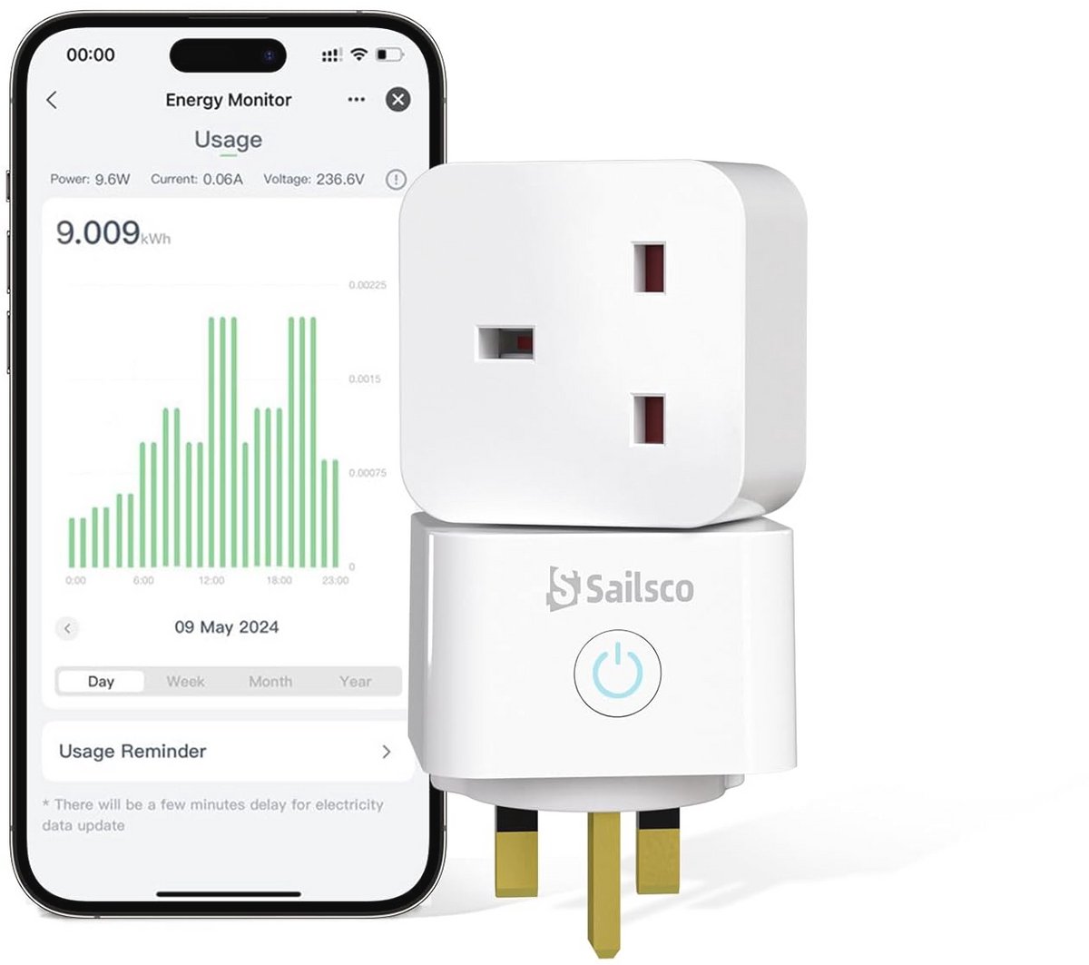 Matte Smart Plug met Energiebewaking en Spraakbediening - 2 Stuks - Max 13A