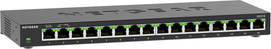 NETGEAR GS316 - Netwerk Switch - Unmanaged - 1 Gbps - 16 poorten