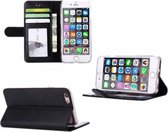 iPhone 6 / 6S Wallet Style Lederen Case Hoesje Zwart