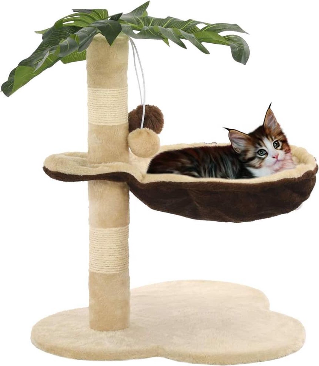 vidaXL Kattenkrabpaal met sisal krabpaal 50 cm beige en bruin