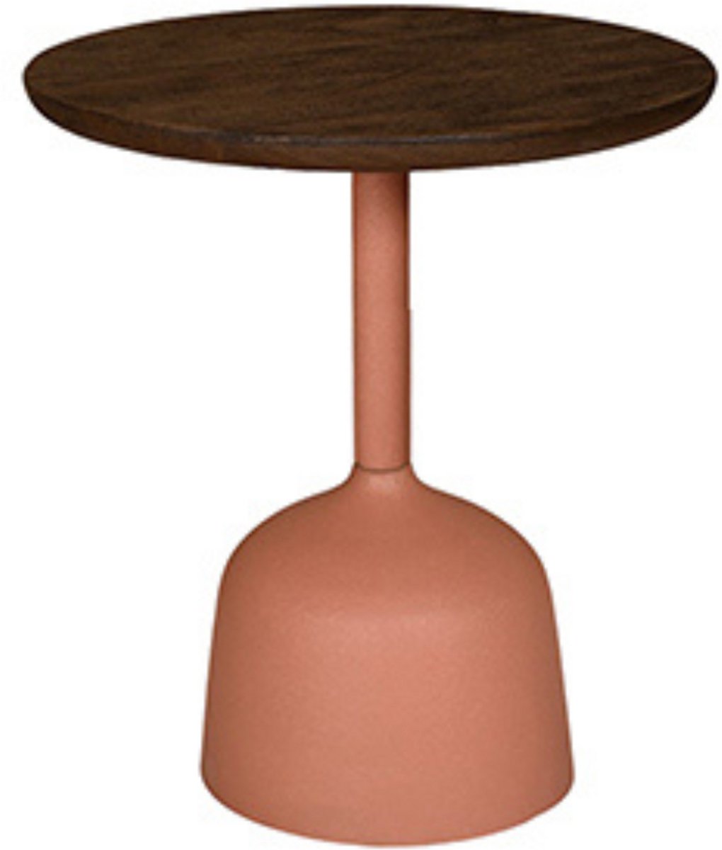 by Mooss - Bijzettafel - Oil Antique - Peach - Pink - Ø 40 - Hout - Metaal - Trendy