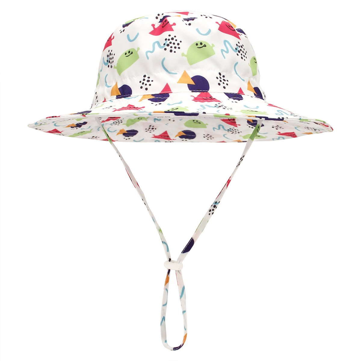 1 stuk baby zonnehoed en zonnebril, UV-bescherming UPF 50+ en brede rand vissershoed voor kinderen, zonbeschermende zomer emmerhoed met verstelbare kinband, strandhoed voor meisjes en jongens(XS:44-46cm) - Rode driehoek