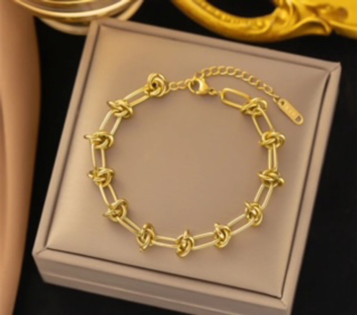 JP Family Jewelry - Luxe Armband - Dubbel Verguld RVS - Lengte 17 - 22 cm