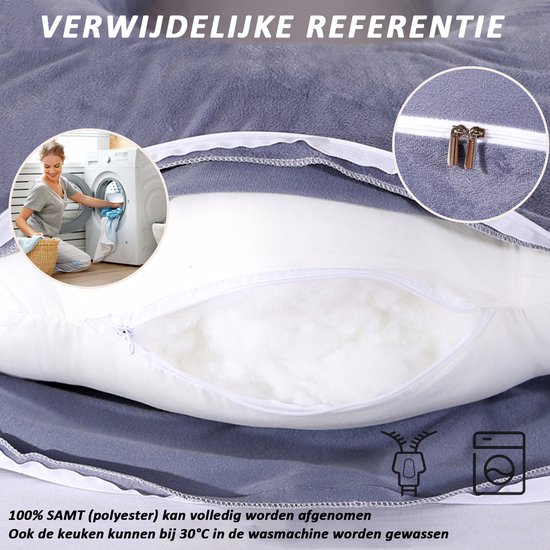 CALIYO Zwangerschapskussen XXL - 320cm - Afneembare Hoes - Zijslaapkussen / Body Pillow / Lichaamskussen / Voedingskussen van CALIYO — afbeelding 5