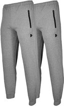 2-Pack Donnay - Joggingbroek met elastiek (Jack) - Sportbroek - Heren - Silver-marl (032)- maat XL