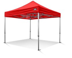 Easy Up Partytent | Vouwtent | 3x3m | GO-UP40P instap model | Aluminium | Rood | Inclusief gratis sterke pvc opberghoes en spanbanden set met haringen