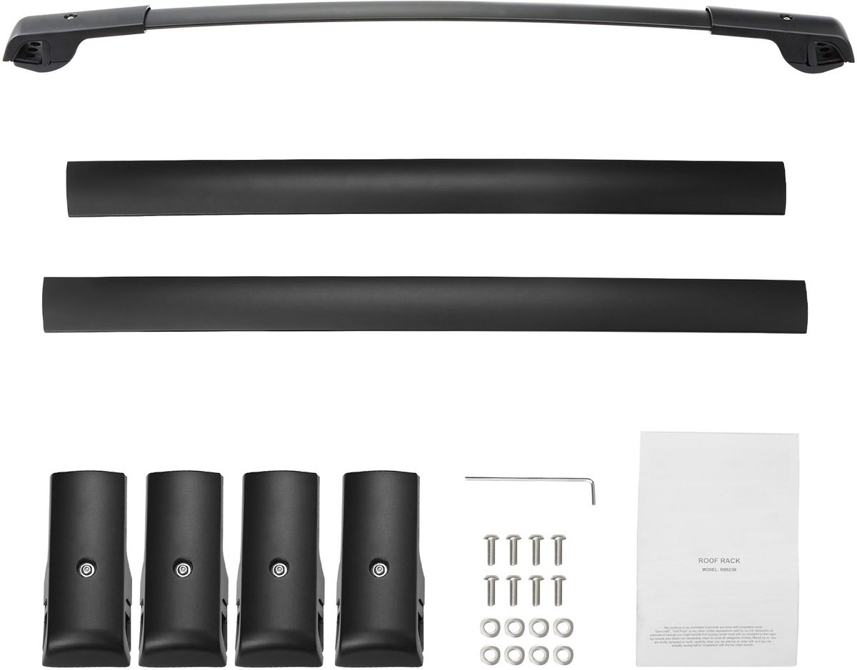 Dakdragerdwarsstang, geschikt voor Subaru Forester 2014-2022, met verhoogde zijrails, 91kg draagvermogen, aluminium dwarsstang met sloten, voor dakdragers, bagage