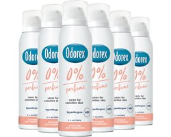 Odorex 0% Parfum Anti-Transpirant Deodorant Spray - 6x 150ml - Voordeelverpakking