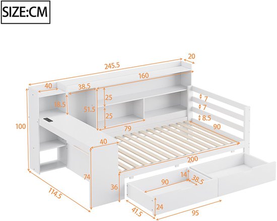 Wandplank Wit 80 x 23.5 x 1.8 cm - Morgen in huis Wandplank Wit 80 x 23.5 x 1.8 cm - Morgen in huis