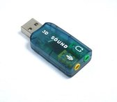 USB-A - 3,5mm Jack headset audio adapter / blauw