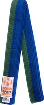 Tweekleurige judo- en karateband Nihon | stevige kwaliteit - Product Kleur: Groen / Blauw / Product Maat: 280