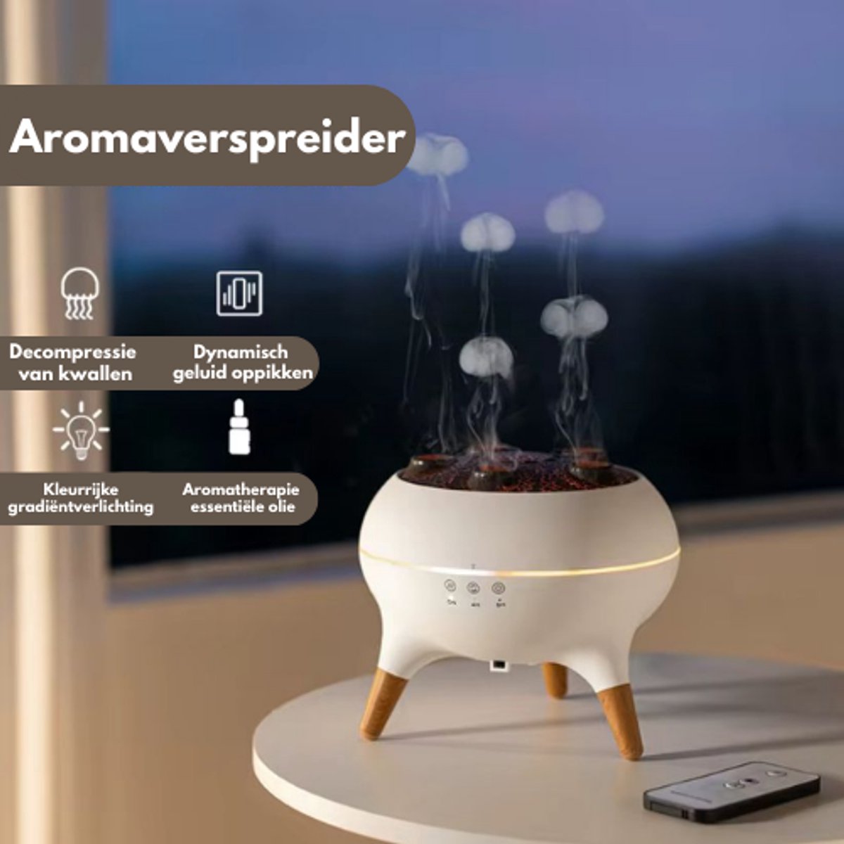 Diffuser Voor Etherische Oliën, Luchtbevochtiger Voor Thuis Kantoor Yoga 3 In 1 Nachtlampje 7 Vlamkleuren 250 Ml 3d Led Vlam Aroma Stille Ultrasone Luchtbevochtiger Wit
