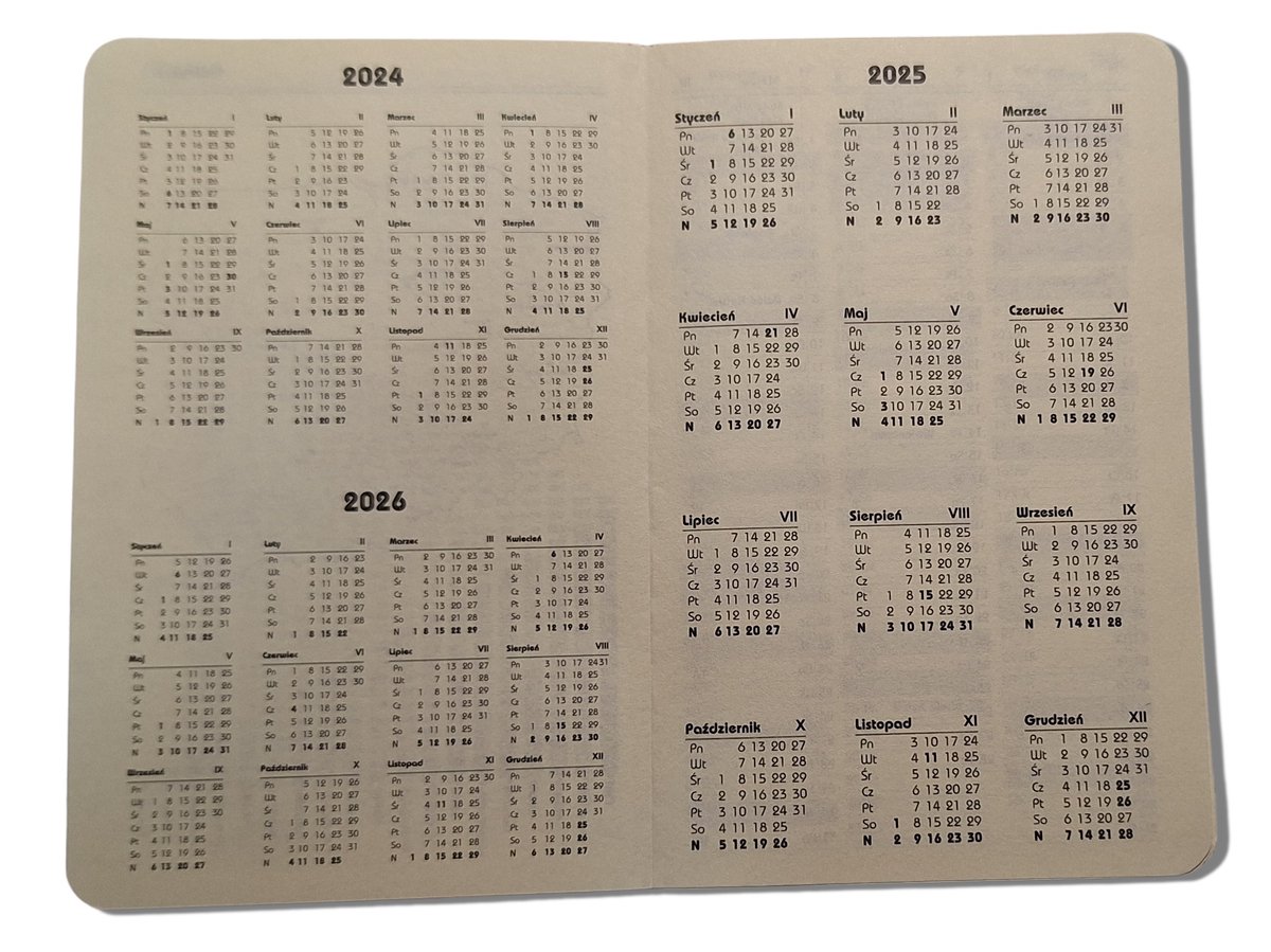 Dagkalender rood A6 met verwisselbaar inlegvel magnetische sluiting 45B