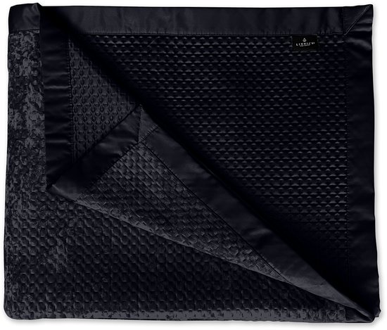 Couvre-lit en velours LINNICK - Noir - 270x260cm - Couvre-lits Jumeaux - Couvre-lits - Couvre-lit 270x260