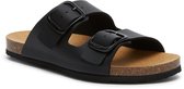 Scholl Sandalen Jackie 2 Riemen Synthetisch Leer Vrouwen - Zwart