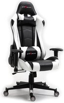 Bol.com GTRacer Pro - Game Stoel - Gaming Stoel - Ergonomische Bureaustoel - Gamestoel - Verstelbaar - Gaming Chair - Zwart / Wit aanbieding
