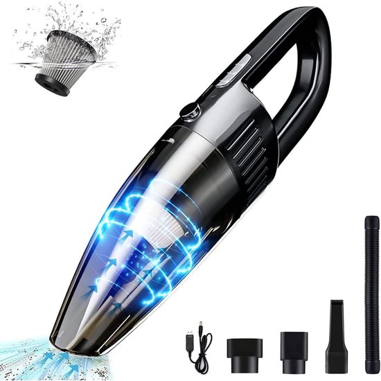 Kruimeldief Draadloze Kruimelzuiger met 4 Opzetstukken Zwart - Kruimeldief - €45,08