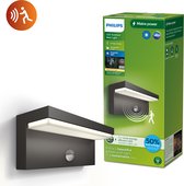 Bol.com Philips Bustan wandlamp - Ultra Efficient - antraciet - met sensor - 38W aanbieding