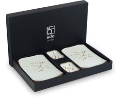 Edo Japan | HANA GREEN| Japanse Sushi Servies Set | 6-Delig | 2 Persoons | Bloem Motief