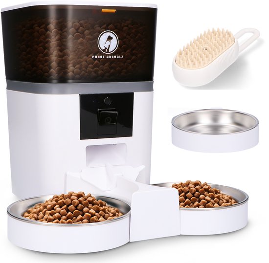 Prime AnimalZ 2 In 1 Automatische Voerbak Kat En Hond Voerautomaat Met Camera Dubbele Voederbak Full Hd 1080p Two Way Audio 6 Liter Zwart 636068306 Prime AnimalZ 2 In 1 Automatische Voerbak Kat En Hond Voerautomaat Met Camera Dubbele Voederbak Full Hd 1080p Two Way Audio 6 Liter Zwart 636068306