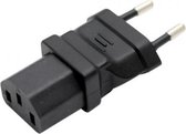 E&T Powercables Stroom adapter C13 (v) - Euro CEE 7/16 (m) / zwart