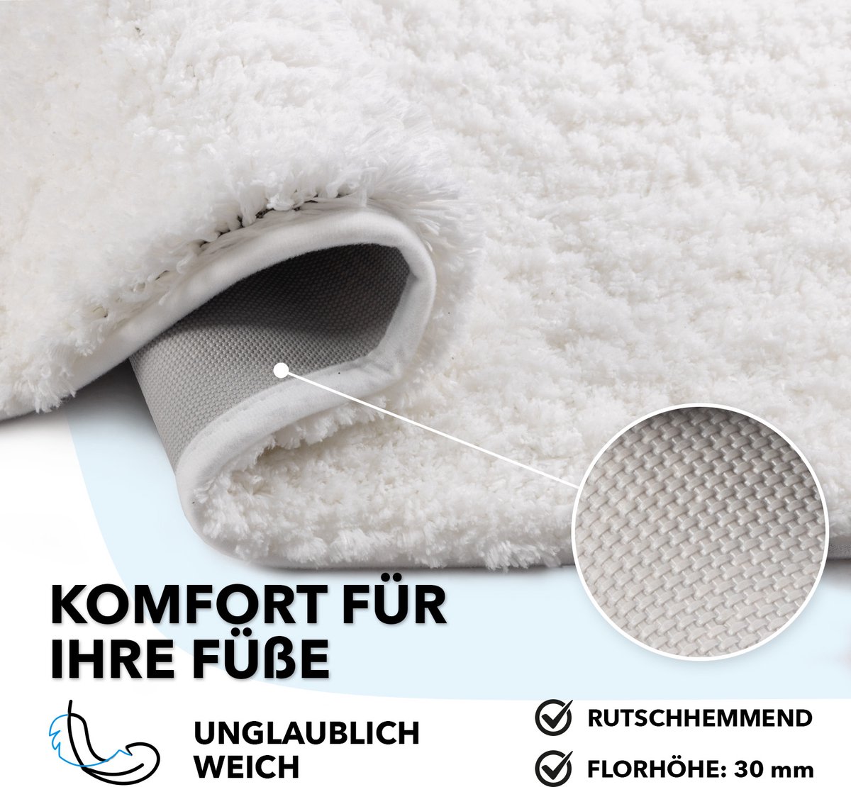 Floordirekt Badmat Sky - badkamertapijt - zacht, dicht hoogpolig - antislip & sneldrogend - geschikt voor vloerverwarming - vierkant & rond (80 x 150 cm, bruin