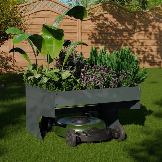 Garage pour tondeuse robot - Avec jardinière - Anthracite