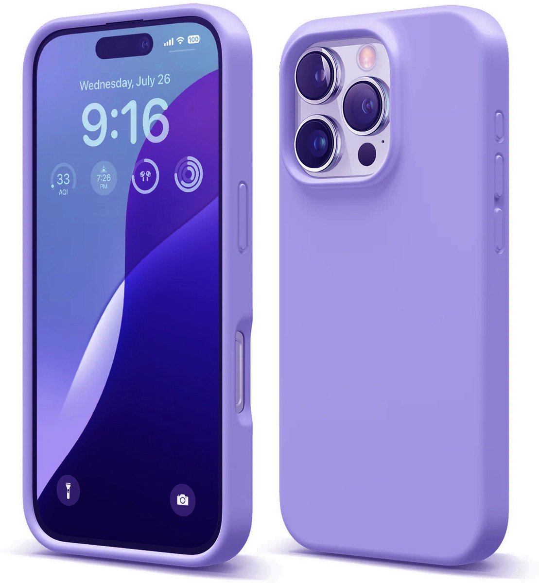 Shockproof Backcover - Liquid Silicone Soft Hoesje - Geschikt voor: iPhone 14 Plus - Paars