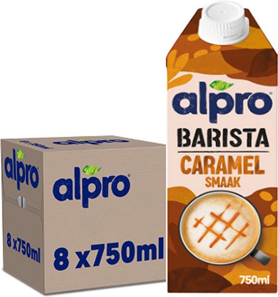 Alpro Barista Lait végétal à l'avoine Caramel - Parfait pour le café - Sans lactose - 8 x 750 ml