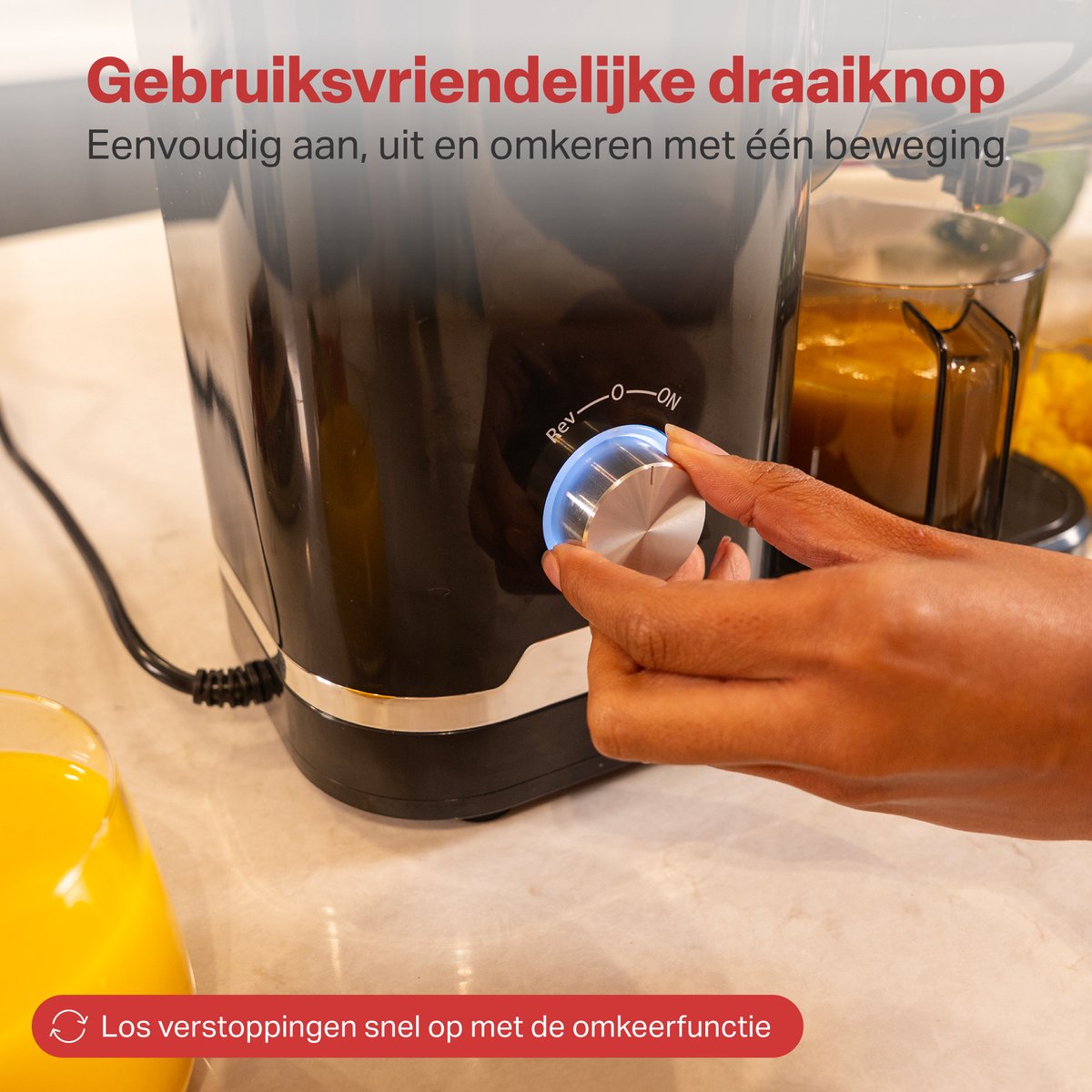 AoraKitchen Slowjuicer - Omkeerfunctie, 90% sapopbrengst thumbnail 7