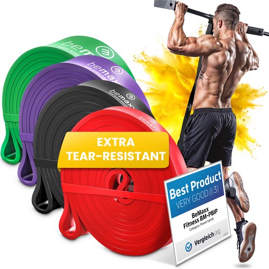 Bande De Résistance Musculation – Élastique Fitness Pour Homme Et Femme – Crossfit, Traction, Gymnastique – 5 Niveaux De Force – Lot Ou Bande Seule