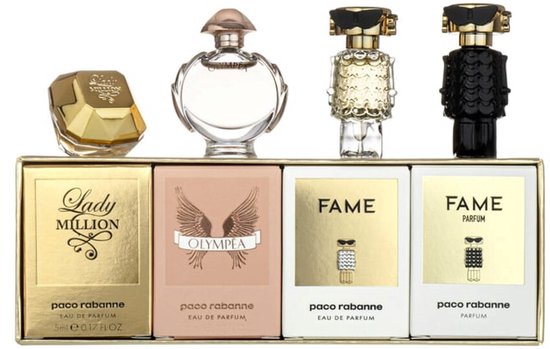 Paco Rabanne Travel Retail Exclusive Giftset - Lady Million EDP 5 ml + Olympéa EDP 6 ml + Fame EDP 4 ml + Fame Parfum 4 ml - cadeauset voor dames