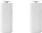 Zeepdispenser - 2 Stuks - 400ML - Zeeppompje - Zeeppomp - Vloeistofdispenser - Vrijstaand - Handzeep - Zeep pompje - Zeeppompjes - Navulbare - Voor Keuken, Badkamer, Toilet - ABS - 7*7*18 cm - Wit