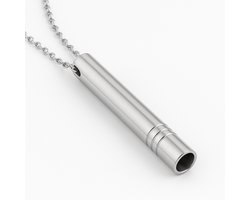 Cruva - Ademhalingsketting Zilver - Hyperventilatie Hulpmiddel - Ademketting - Stoppen met roken - Ademtrainer - Ademhalingstrainer - Anti Hyperventilatie ketting - Rustig ademen - Ademketting - Tegen Stress en Paniek