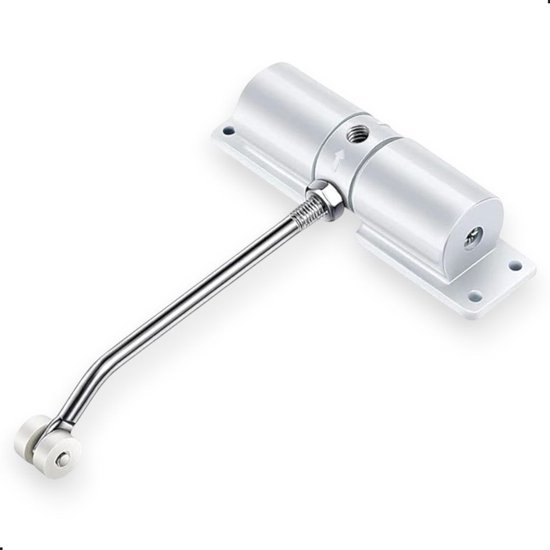 Prostec® Deurdranger – Wit – Verstelbare Deurveer voor Binnendeur en Buitendeur – Compacte Deursluiter tot 40KG – Automatische Deurdranger – Eenvoudige Installatie – Geschikt voor Thuis, Kantoor en Winkels