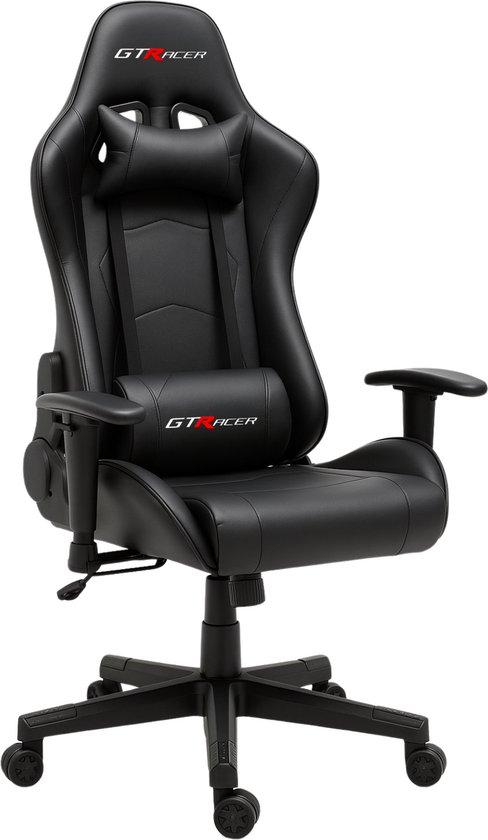 GTRacer Pro - Game Stoel - Gaming Stoel - Ergonomische Bureaustoel - Gamestoel - Verstelbaar - Gaming Chair - Zwart