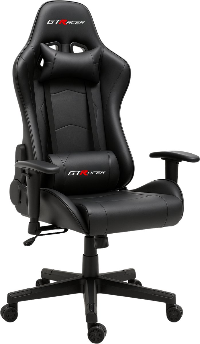GTRacer Pro - Game Stoel - Gaming Stoel - Ergonomische Bureaustoel - Gamestoel - Verstelbaar - Gaming Chair - Zwart