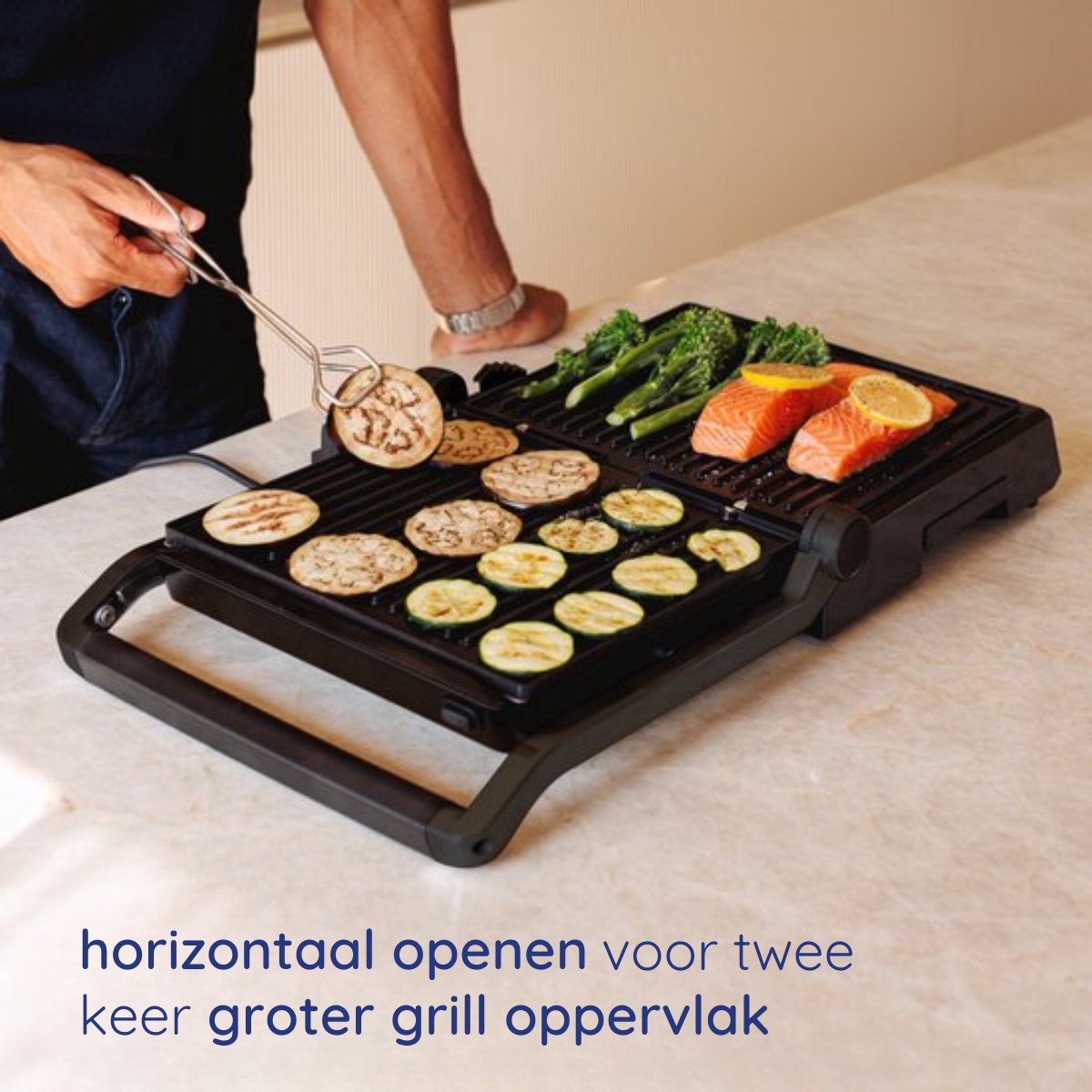Safecourt Kitchen Tosti apparaat – Paninigrill en Tosti ijzer – Uitneembare PFAS-vrije platen & vaatwasserbestendig – Groot grilloppervlak – snel warm (2000W) – Contactgrill — cadeau in Kookcadeaus - foto 8