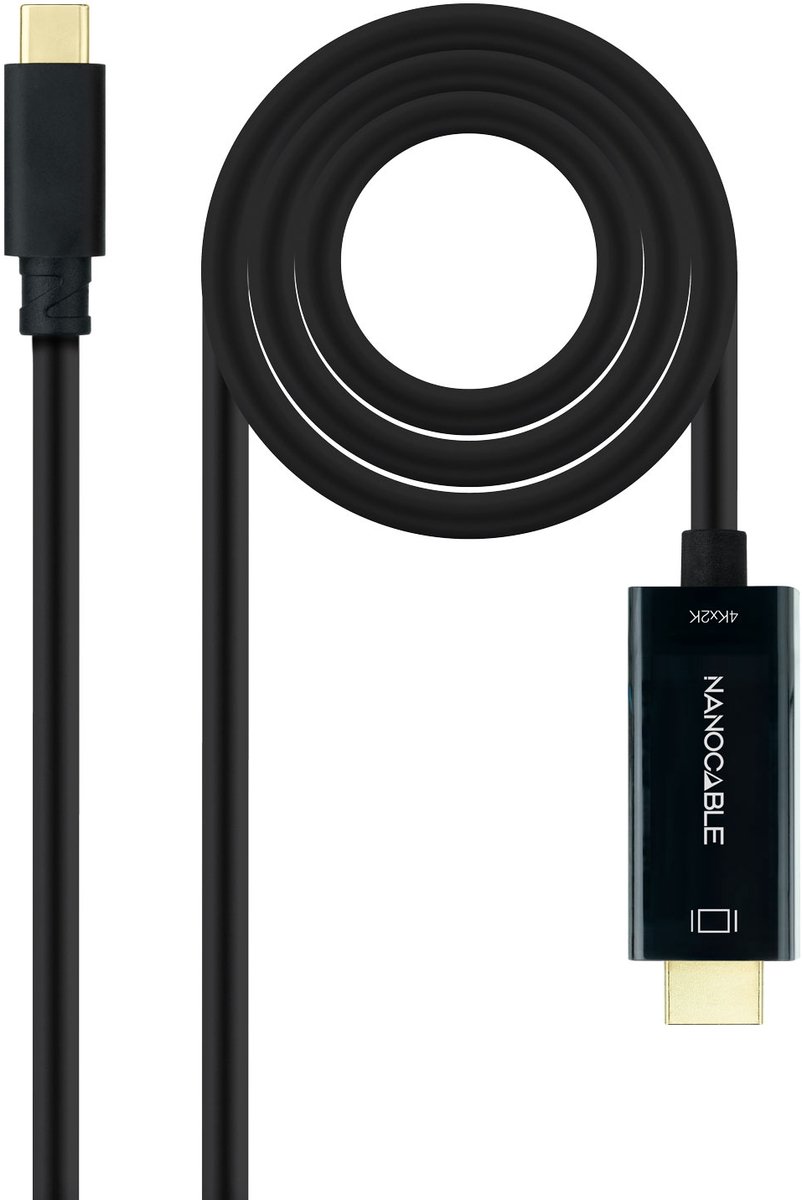 Nanocable 10.15.5135 video kabel adapter 5 m USB Type-C HDMI Zwart