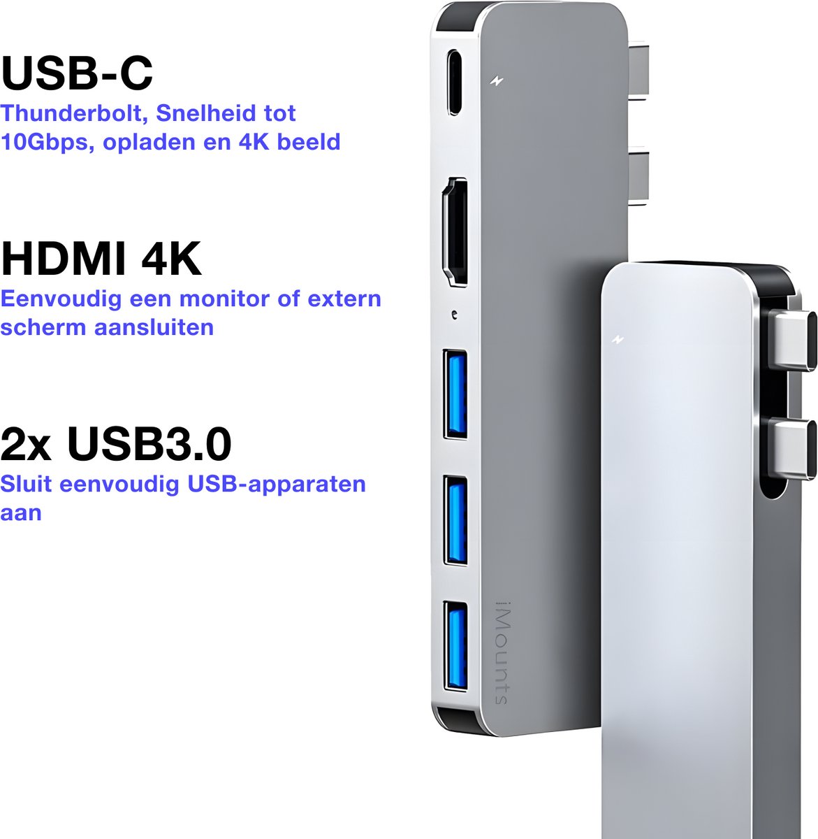 iMounts USB-C hub MacBook Air/Pro - HDMI thumbnail 3