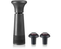 Innovine™ Vacuum Pump Wine Saver in Graphite - Wijnpomp met 2 stoppers