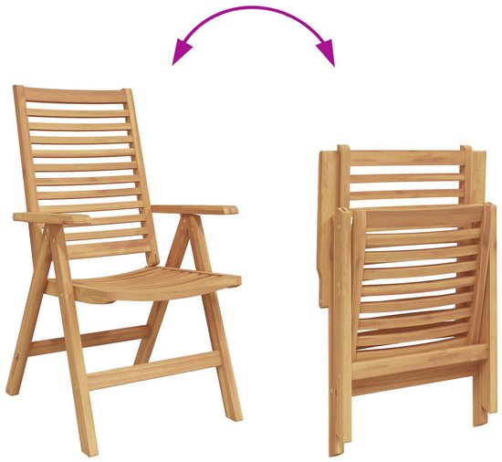 vidaXL - Chaises de jardin - 2 pièces - Bois de teck Massief