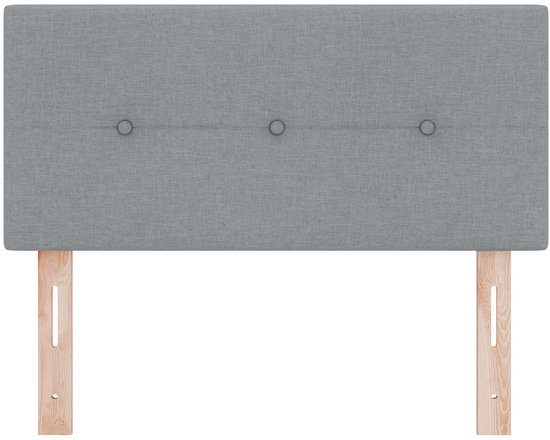 vidaXL - Tête de lit - Plis boutonnés - Gris clair - 90 - cm - Rembourrage