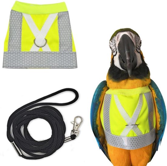 Reflective Bird Plane Flight Clothing Adjustable Flight Suit with Belt ... - Reflective Bird Safety Cage For Parrots