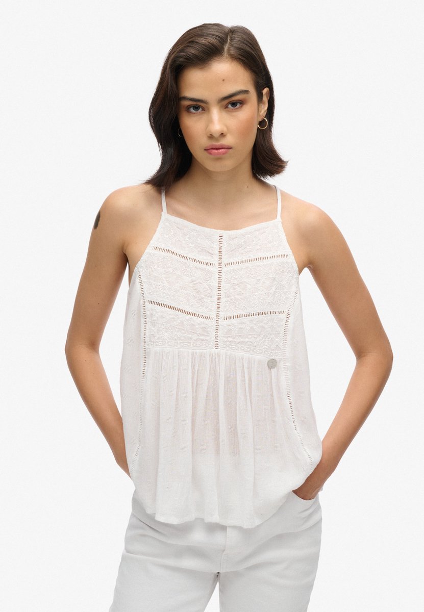 Superdry Top Vintage Lace York Cami W6011652a Off Dames Creme