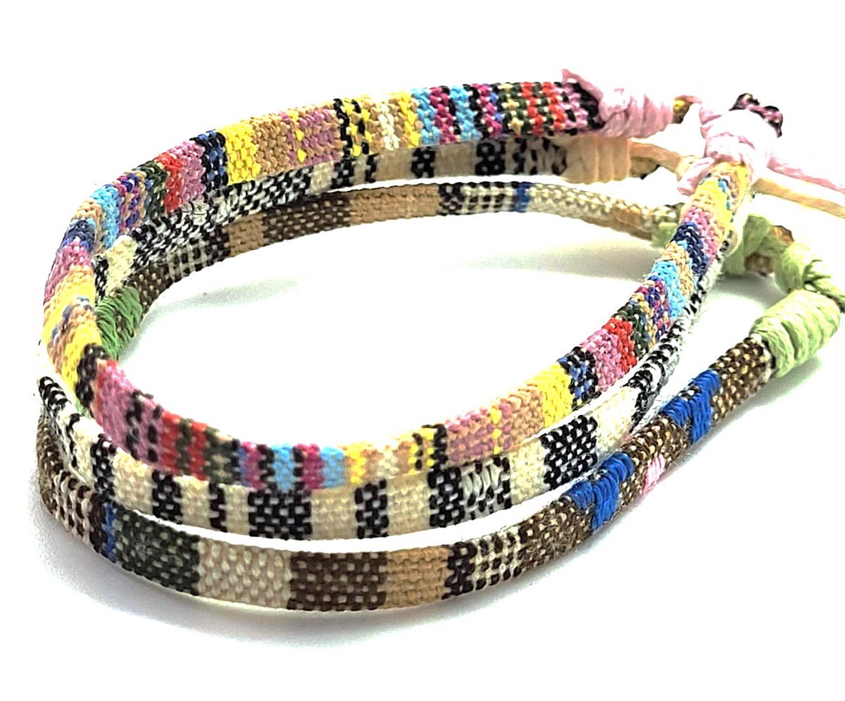 Heren Armbandenset- Touw- Ibiza 3 stuks- Pastel- Multicolor- Man- Gevlochten- LiLaLove
