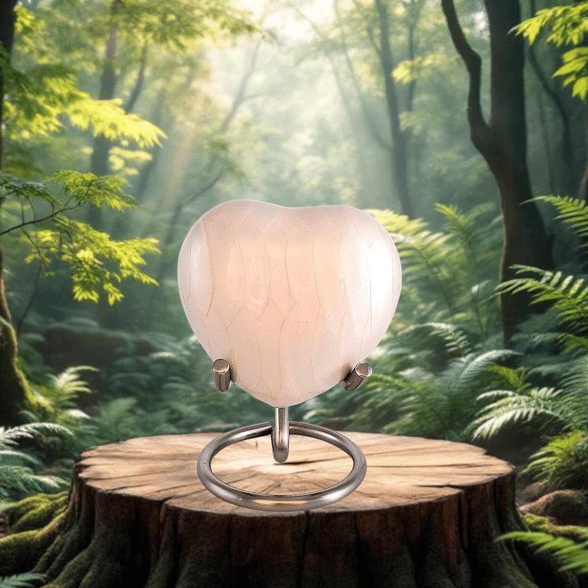 Hart urn - Dieren urn - White Enamel 14512B (Medium)