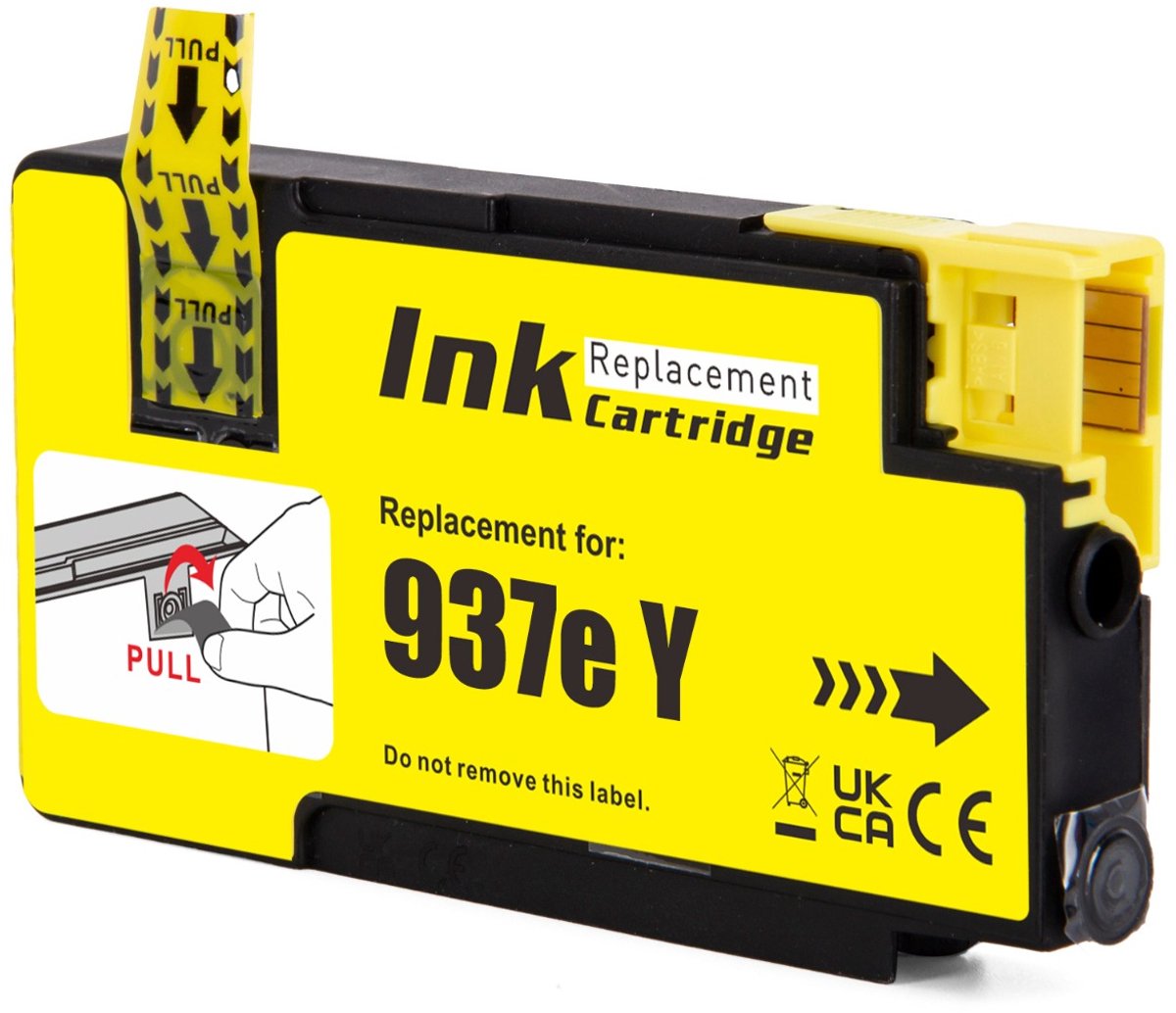 Inktcartridge geschikt voor HP 937e XL | 1x Geel geschikt voor HP 937 EvoMore - 937e - HP OfficeJet Rro 9110b - 9130b - 9120b - 9117b