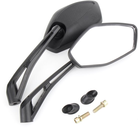 REWYTAZ-Motor spiegels-1 paar-bar end spiegels-scooter spiegels-Zwarte universele 8mmx10mm motorfiets spiegel-zwart